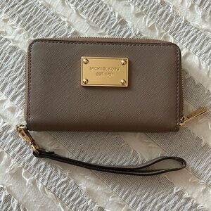Michael Kors Light Brown Wristlet Wallet